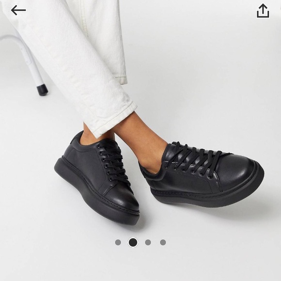 asos design doro chunky lace up sneakers in white